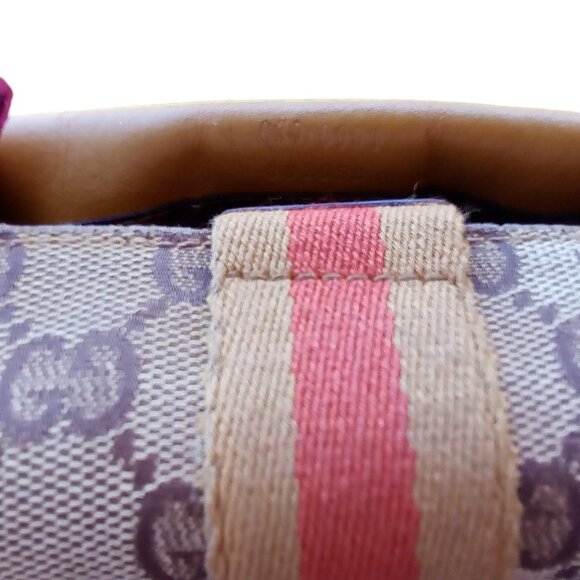GUCCI Vintage Canvas GG Sherry line Clutch EUC - Picture 4 of 9